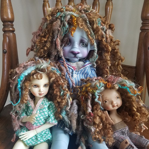 Suri yarns and wools ooak wigs